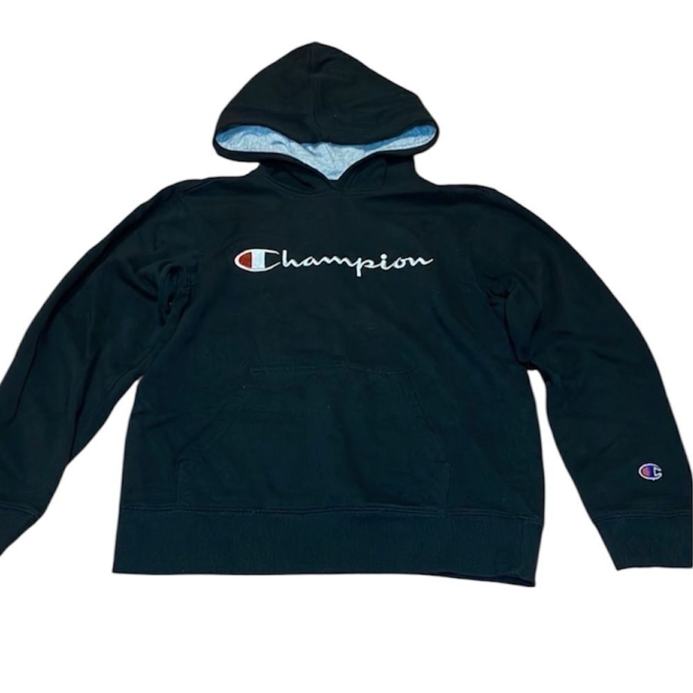 Champion Youth Lg Hoodie, black, embroidered